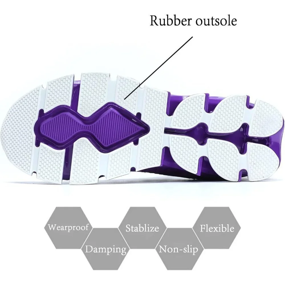 Women Purple Slip-On Walking Running Shoes Blade Sneakers Non-Slip Comfort Shoes